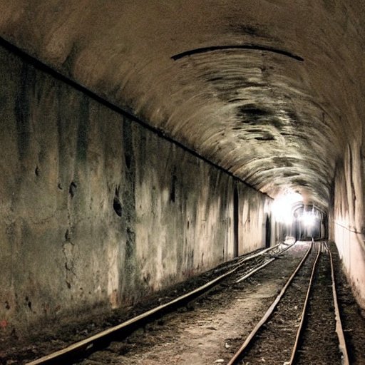 Túnel vacío e iluminado